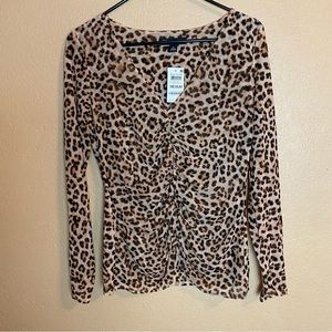 INC International Concepts Animal Print Long Sleeve Top